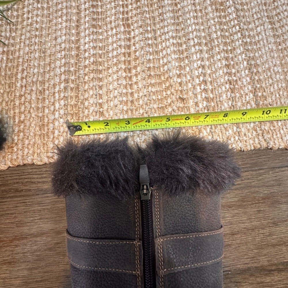 LL Bean Nordic Tek  Waterproof‎ Brown Leather Faux Fur Winter Boots Womens  6.5M - Picture 14 of 16